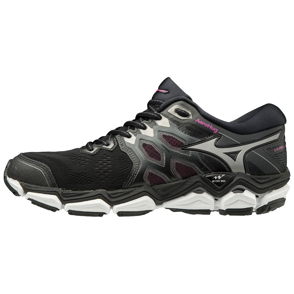 Mizuno Women's WAVE HORIZON 3 Running Shoes Black/Grey/Pink (J1GD192655-KSP)